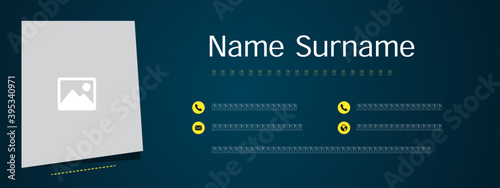 Business email signature template with an author photo place modern layout