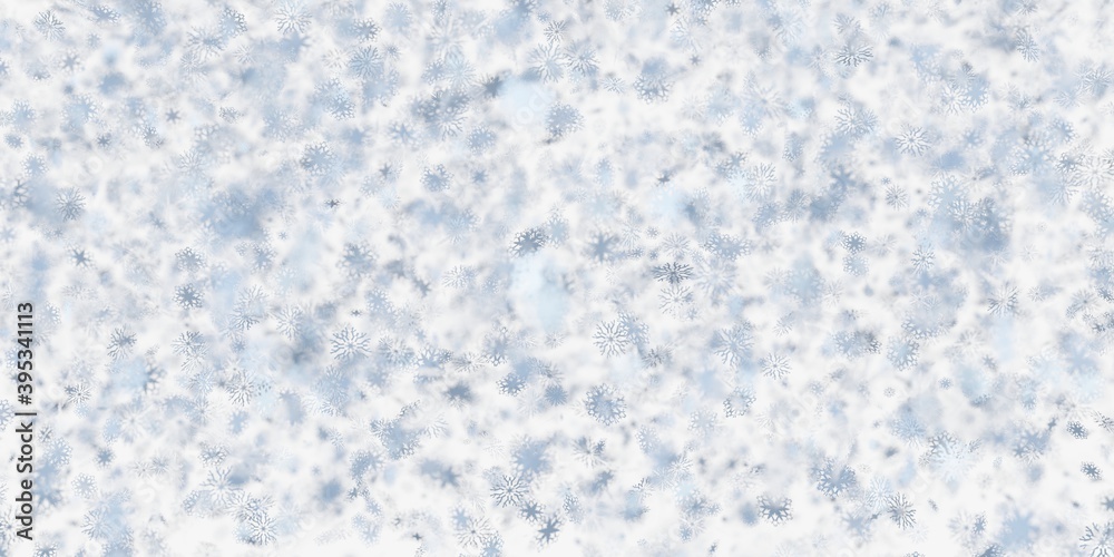snowflakes high detailed muted blue tint, close-up macro white background