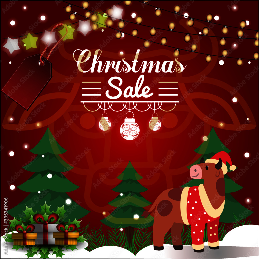 Marry Chrisstmas Sale with bull