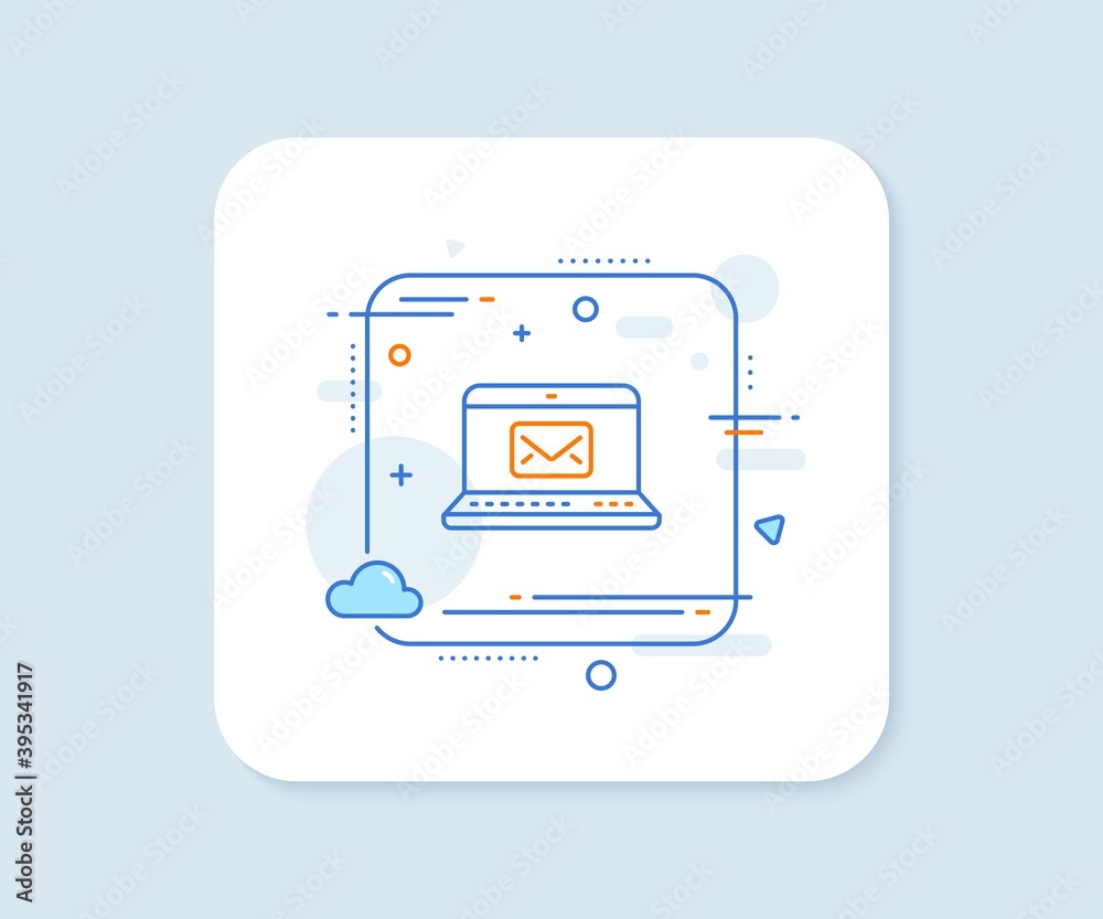 E-Mail line icon. Abstract square vector button. Message correspondence sign. Communication symbol. E-Mail line icon. Quality concept badge. Vector E-Mail line icon. Abstract square vector button. Message correspondence sign. Communication symbol. E-Mail line icon. Quality concept badge. Vector