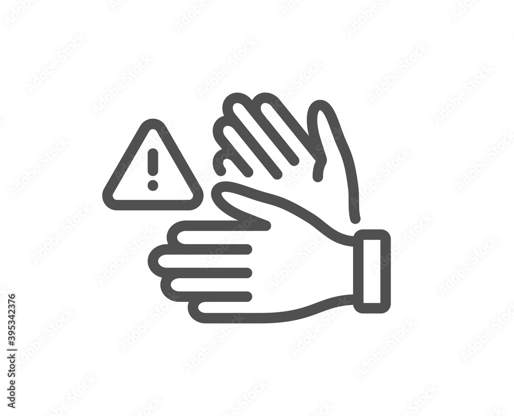 Dont touch line icon. Hands warning sign. Hygiene notification symbol. Quality design element. Linear style dont touch icon. Editable stroke. Vector Dont touch line icon. Hands warning sign. Hygiene notification symbol. Quality design element. Linear style dont touch icon. Editable stroke. Vector
