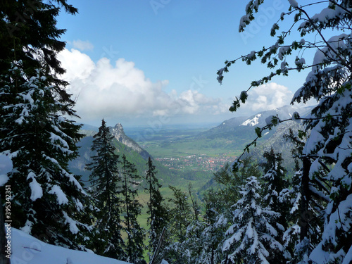Kofel mountain panorama from Ochsensitz mountain, Bavaria, Germany photo