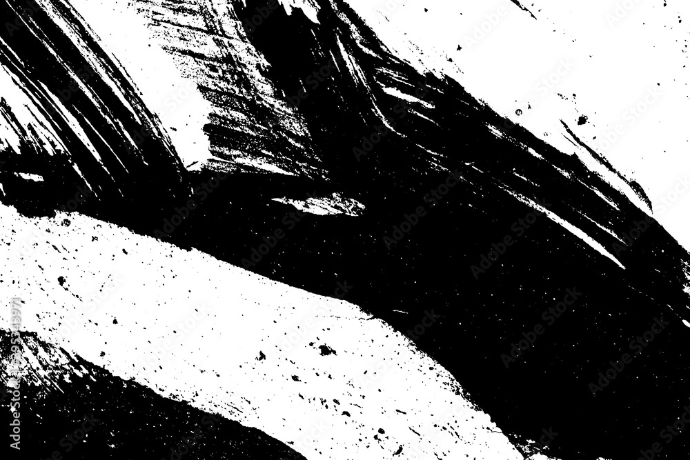 Black and white grunge texture. Black streaks of paint, ink, and dirt. Abstract monochrome background. Pattern of scratches, chips, and wear Black and white grunge texture. Black streaks of paint, ink, and dirt. Abstract monochrome background. Pattern of scratches, chips, and wear