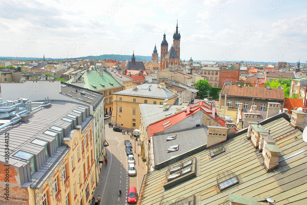 Obraz na płótnie Panorama Krakowa w salonie