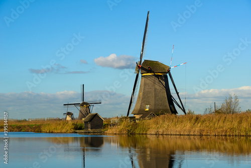 View of windmills at Kinderdijk, The Netherlands