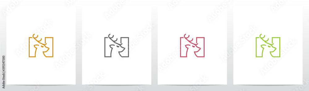 Fototapeta premium Deer Head On Letter Logo Design N