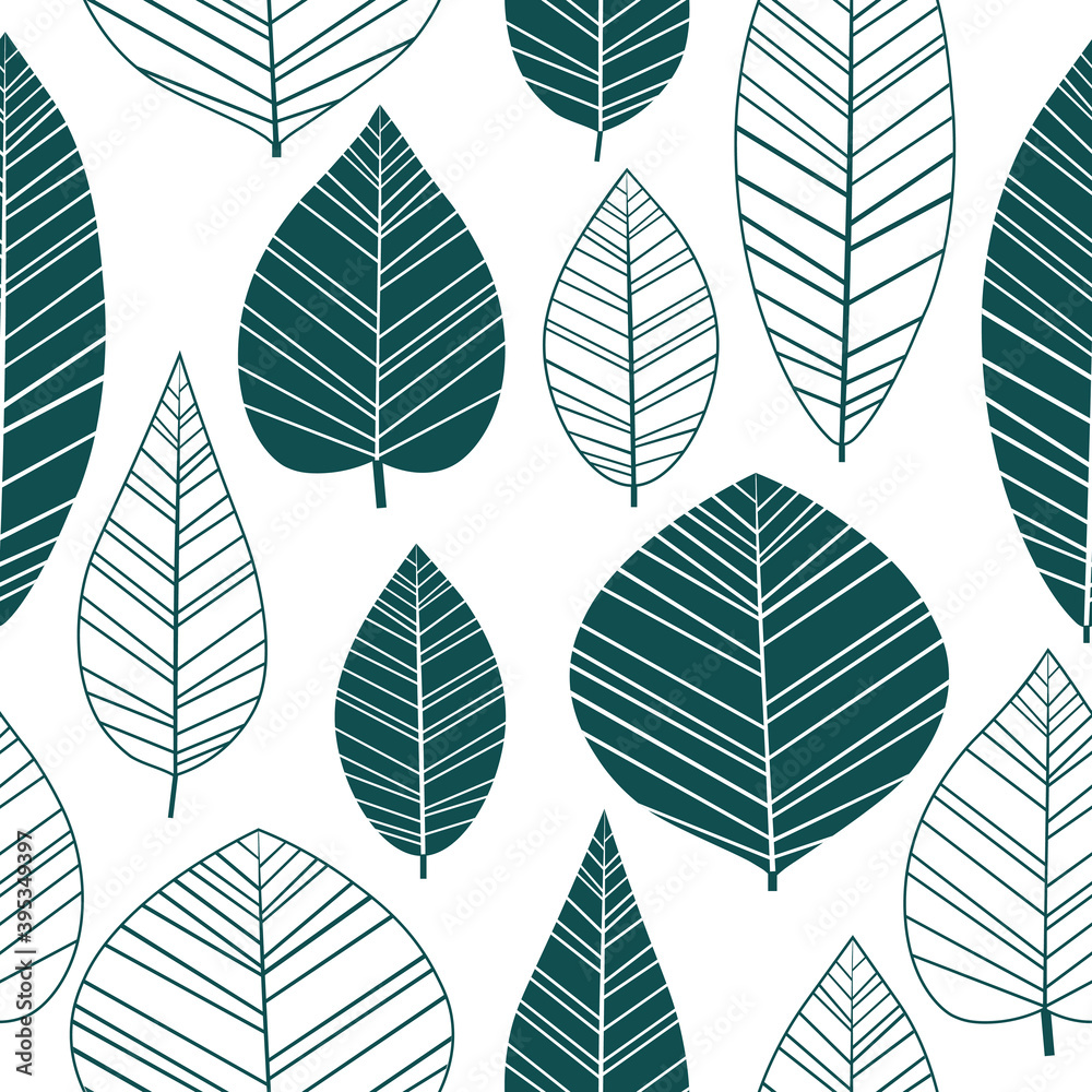 Seamless pattern leaves silhouettes vector illustration Seamless pattern leaves silhouettes vector illustration