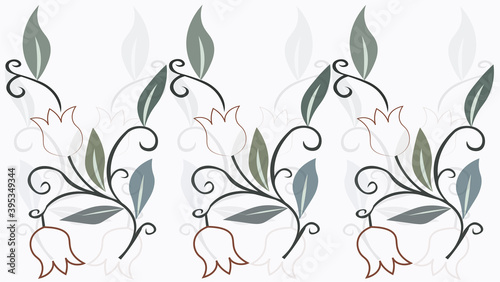tulip pattern design, white background design