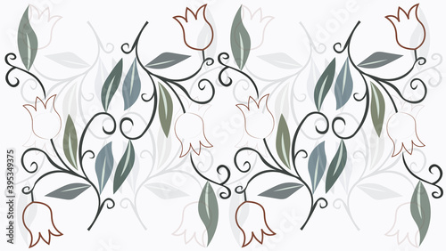 tulip pattern design, white background design