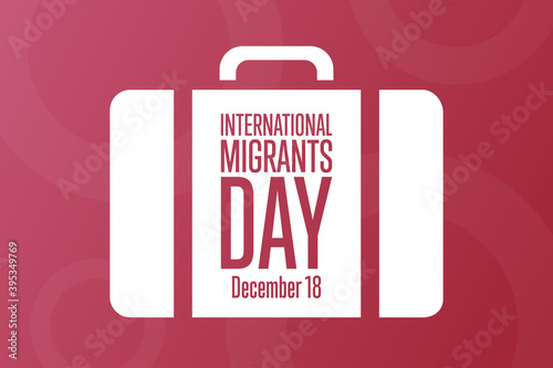 International Migrants Day. December 18. Holiday concept. Template for background, banner, card, poster with text inscription. Vector EPS10 illustration.