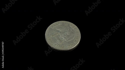 1 Piso from Philippines, year 1998, representation of the head of Jose Rizal facing right
