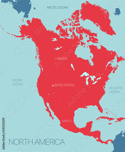 North America continent vec...