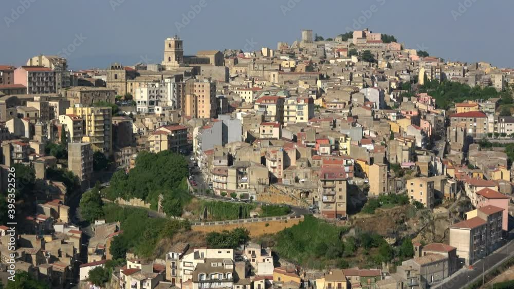Panoramic aerial view of Enna old town, Sicily, Italy. Enna city located at the center of Sicily and is the highest Italian provincial capital. Footage 4k Panoramic aerial view of Enna old town, Sicily, Italy. Enna city located at the center of Sicily and is the highest Italian provincial capital. Footage 4k