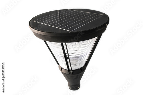 Black Solar Garden or Balcony Wall Light with isolated white background