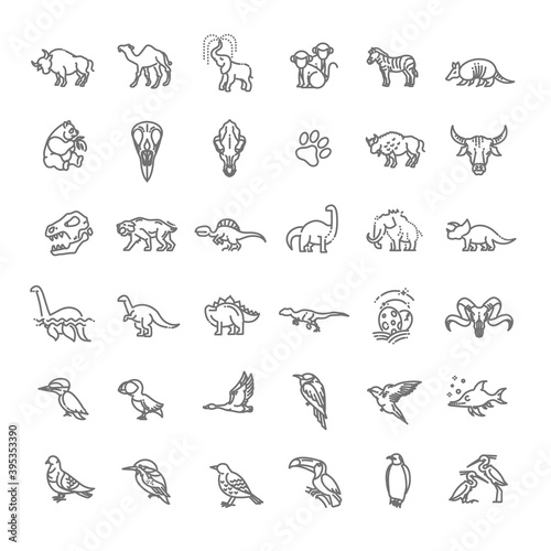 Line animals concepts  vector icons set