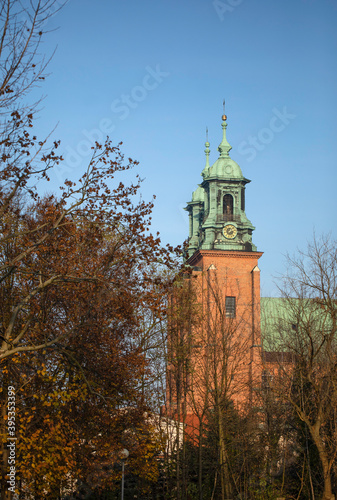 Gniezno / Poland - Cathedral. Old town sacred and secular buildings, architecture of the first polish capital. Sunny day. photo