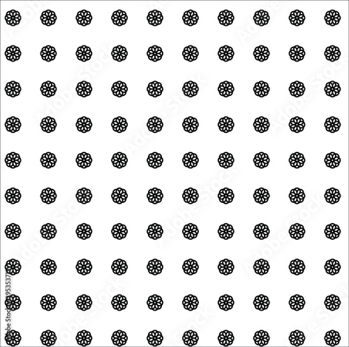 Black and white flower pattern Circular geometric vector
