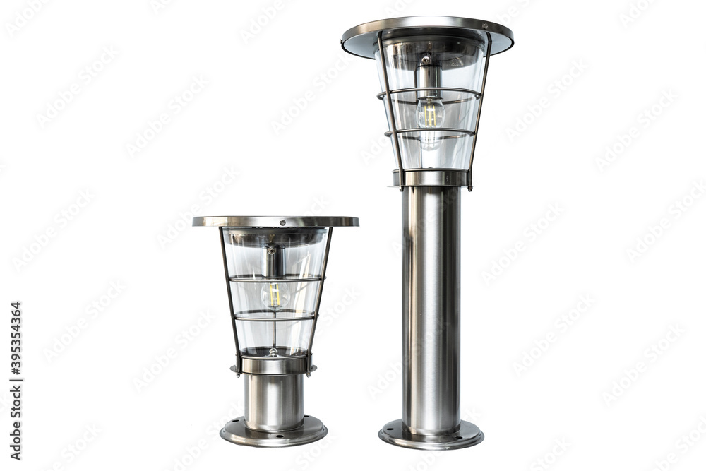 Chrome Solar Garden or Balcony Wall Light with isolated white background Chrome Solar Garden or Balcony Wall Light with isolated white background