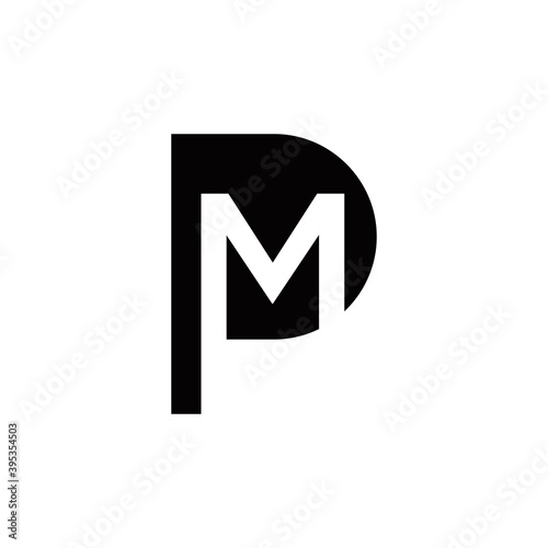 p m pm mp initial logo design vector graphic idea creative