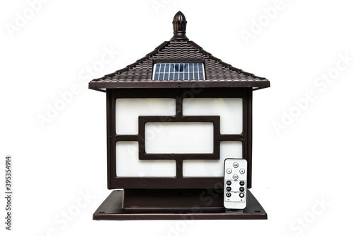 Wallpaper Mural Solar Led Lighting with solar energy panel with isolated white background Torontodigital.ca