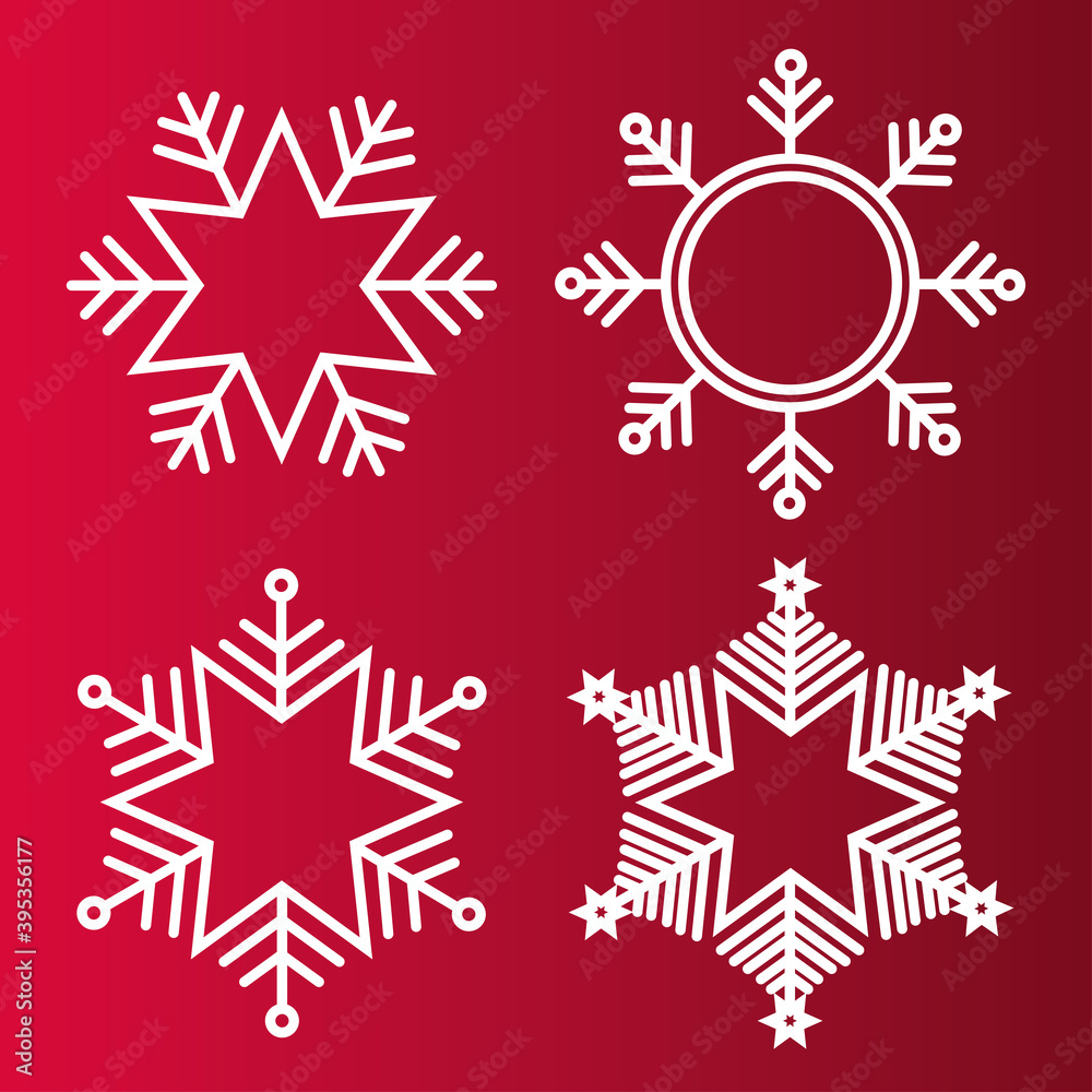 merry christmas snowflakes set design, winter season and decoration theme Vector illustration merry christmas snowflakes set design, winter season and decoration theme Vector illustration