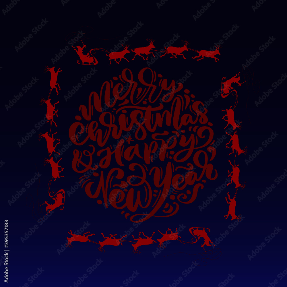 Marry chrisstmas and Happy New Year illustration of an background