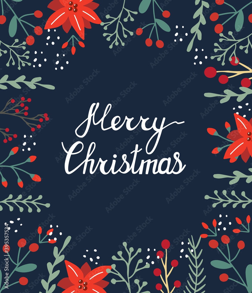 Merry Christmas and New Year. Beautiful Christmas cards. Vector illustration.