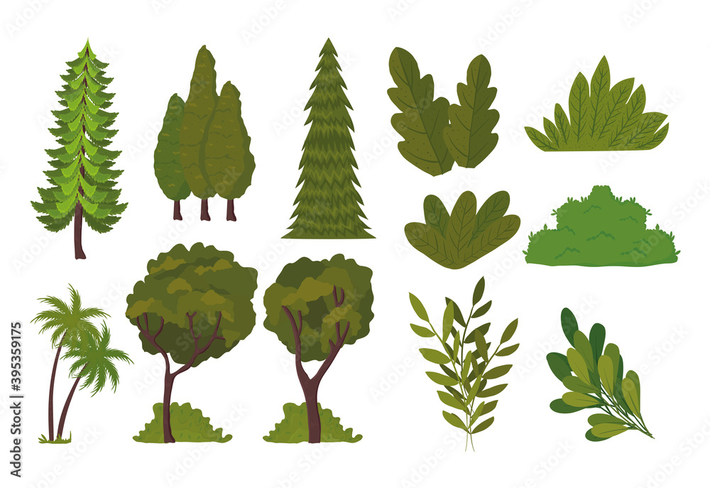 Fototapeta premium bundle of landscape set icons vector illustration design