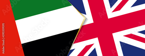 United Arab Emirates and United Kingdom flags, two vector flags.