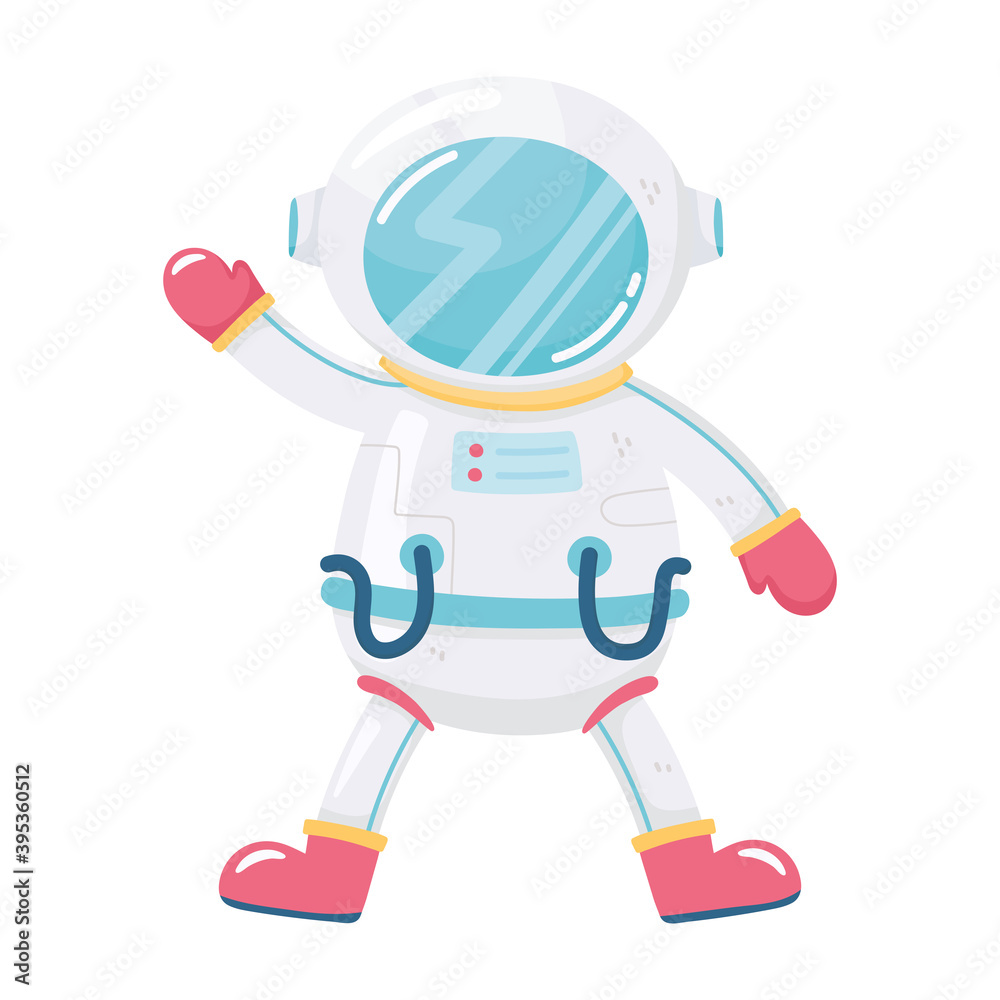 space adventure cartoon astronaut with suit and helmet space adventure cartoon astronaut with suit and helmet