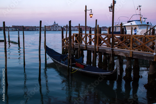 Gondola station at the Lagoon of Venice © darksideofpink