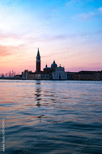 View of the Venice Lagoon at sunrise