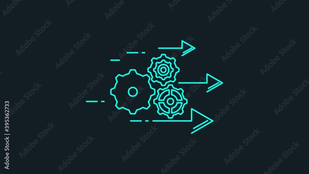 Operational excellence, production growth neon glowing line icon isolated on black background. motion graphic animation.4K Video Operational excellence, production growth neon glowing line icon isolated on black background. motion graphic animation.4K Video