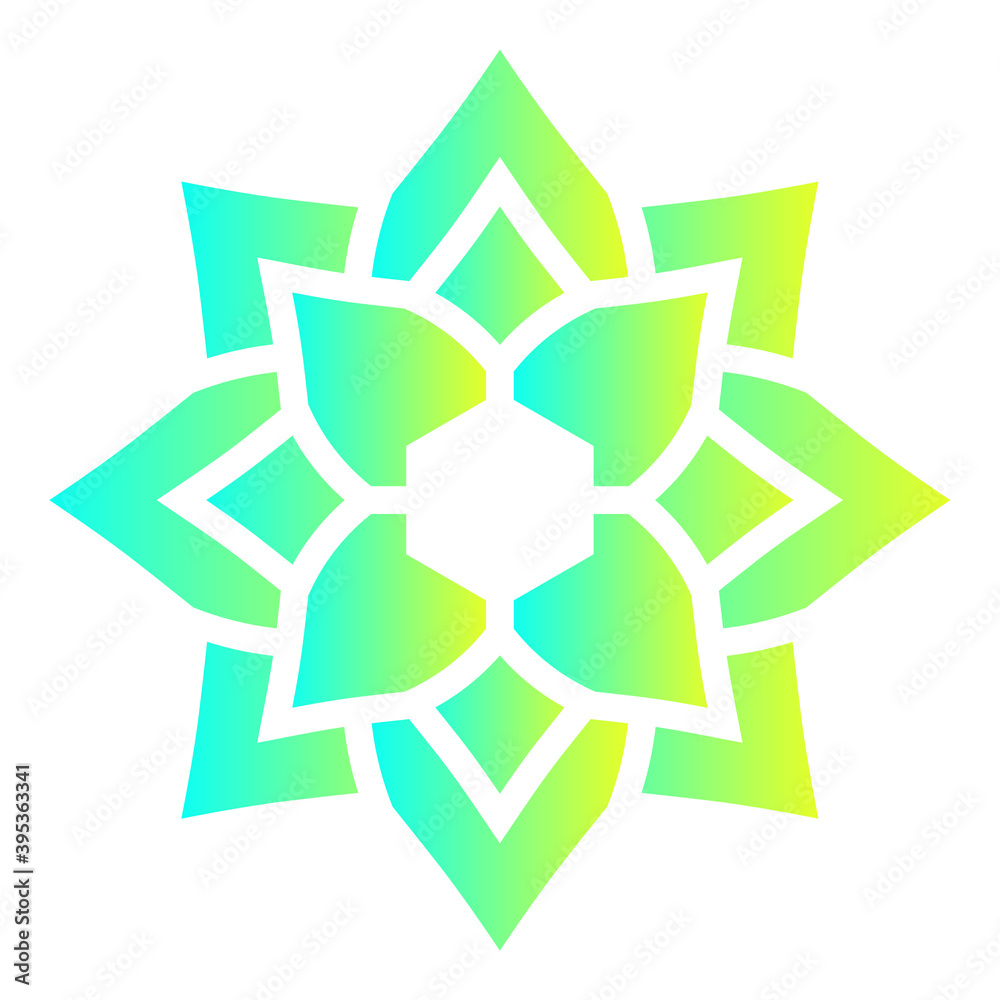 futuristic lotus flower icon, abstract geometric illustration futuristic lotus flower icon, abstract geometric illustration