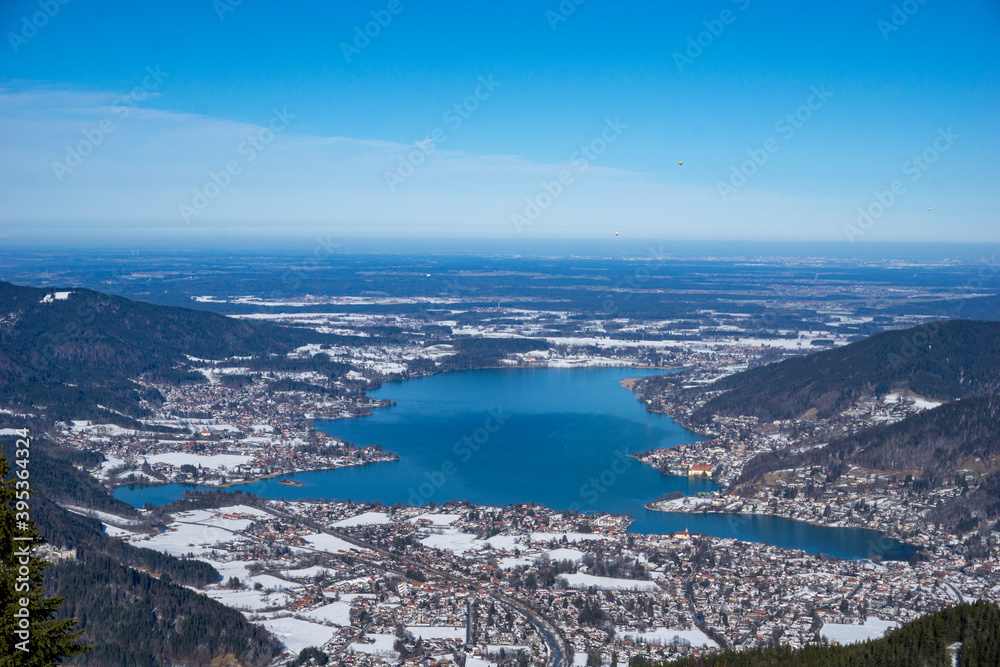 Lake Tegernsee seen from above