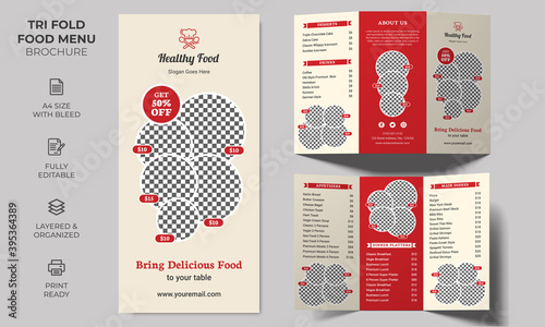 Vector Tri-fold Food Menu Brochure Template