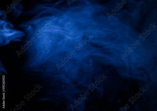 blue smoke on a black background, fog on a dark background