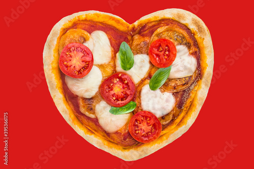 heart-shaped pizza for a special evening