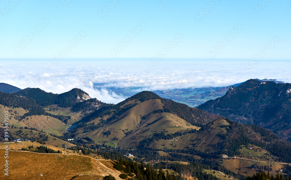 Fototapeta premium Cloudy view from a mountain top