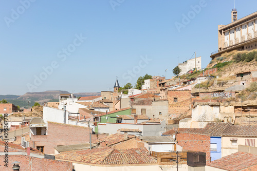 cityscape over the suburb of Fraga city, province of Huesca, Aragon, Spain photo