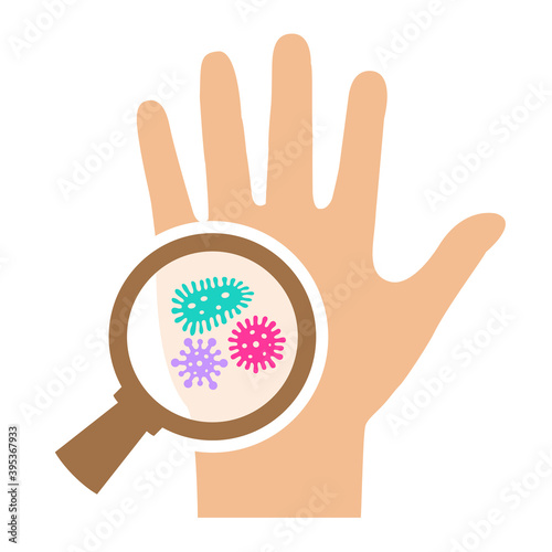 Hand microbes, wash your hands icon