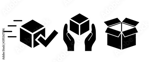 Parcel delivery icon set
