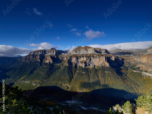 Views of parts of the Ordesa valley from the viewpoints, Aragonese Pyrenees, Spain