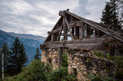 wooden house in the mountains