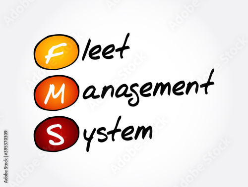 FMS - Fleet Management System acronym, business concept background