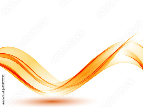 Vector Abstract orange curved smoky lines background