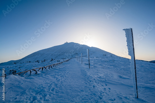 winter landscape in Karkonosze mountains in Poland © lukaszimilena