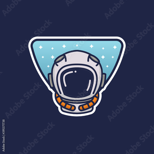 Space UFO vintage emblem logo design