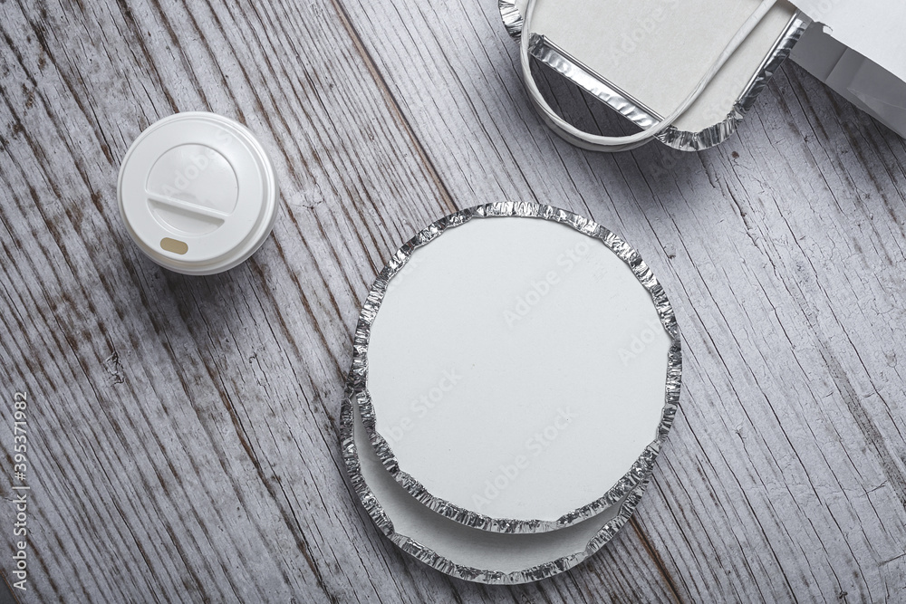Aluminum take away food containers ready for delivery Aluminum take away food containers ready for delivery