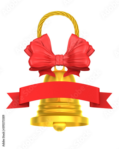 golden bell on white backgr...